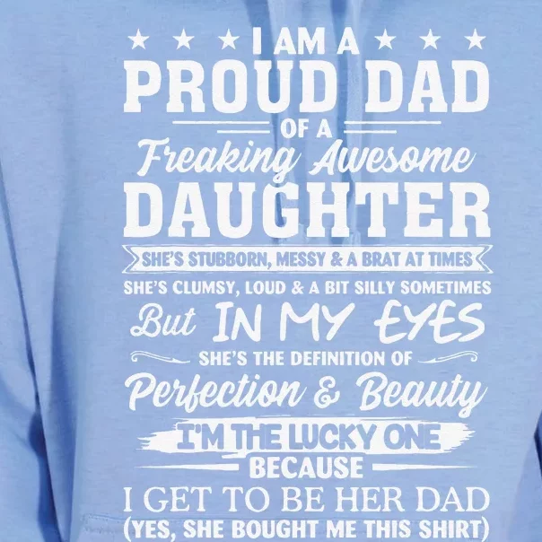 I Am A Proud Dad Of A Freaking Awesome Daughter Gift Unisex Surf Hoodie