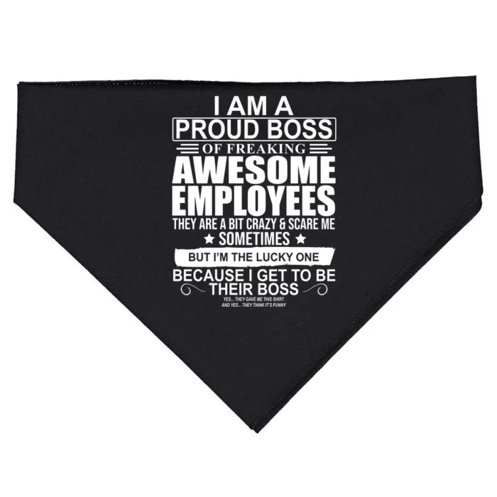 I Am A Proud Of Freaking Awesome Employees Funny Gift USA-Made Doggie Bandana