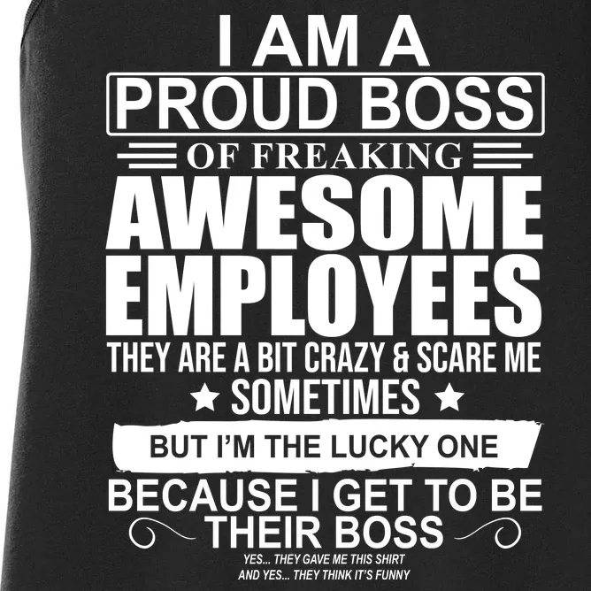 I Am A Proud Of Freaking Awesome Employees Funny Gift Women's Racerback Tank