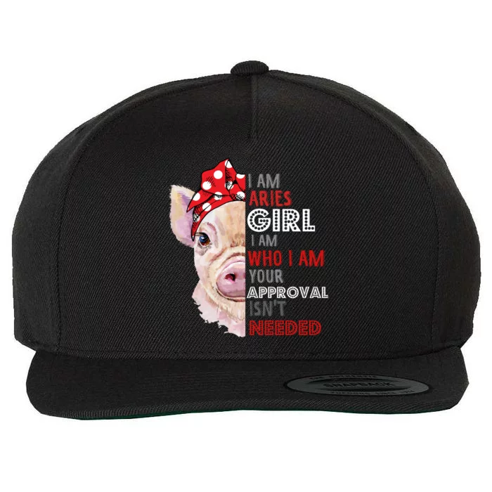 I Am Aries Who Loves Pigs Star Sign Zodiac Gift Wool Snapback Cap