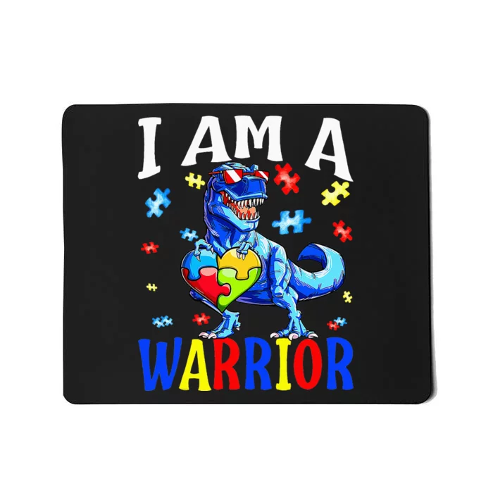 I Am A Warrior Autism Family Dinosaur Autism Awareness Mousepad