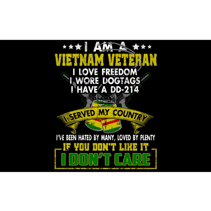 I Am A US Army Vietnam Veteran I Love Freedom Support Veteran Gifts Bumper Sticker