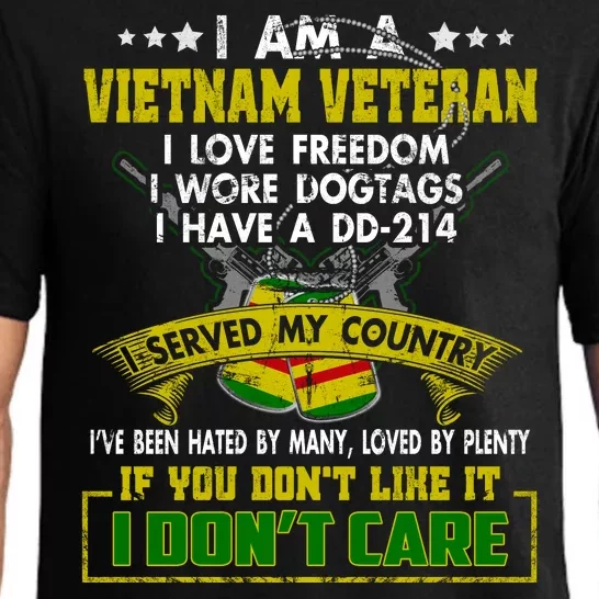 I Am A US Army Vietnam Veteran I Love Freedom Support Veteran Gifts Pajama Set