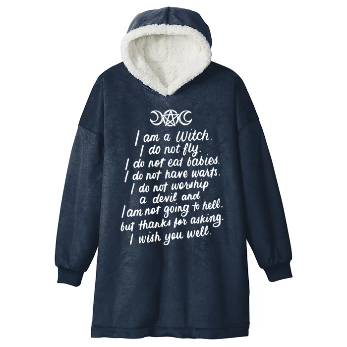 I Am A Witch Pagan Witch Wicca Wiccan Funny Gift Cute Gift Hooded Wearable Blanket