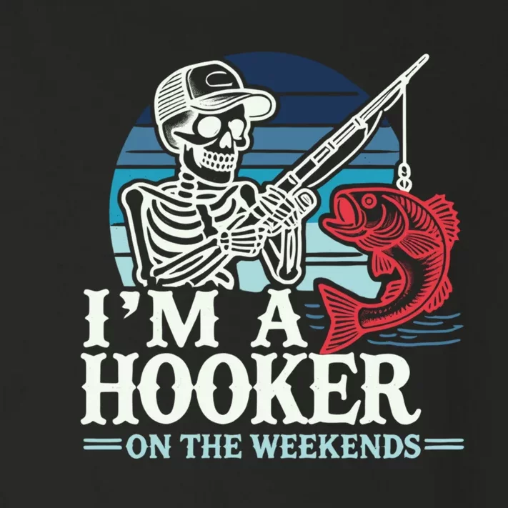 I Am A Hooker On The Weekends Funny Bass Fishing Skeleton Toddler Long Sleeve Shirt