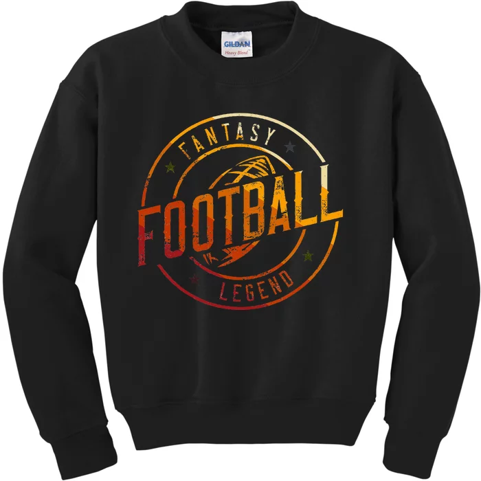 I Am A Fantasy Football Legend Retro Fantasy Football Kids Sweatshirt