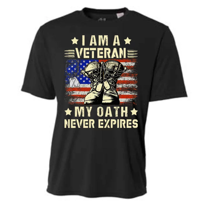 I Am A Veteran My Oath Never Expires Veteran Day Usa Flag Cooling Performance Crew T-Shirt