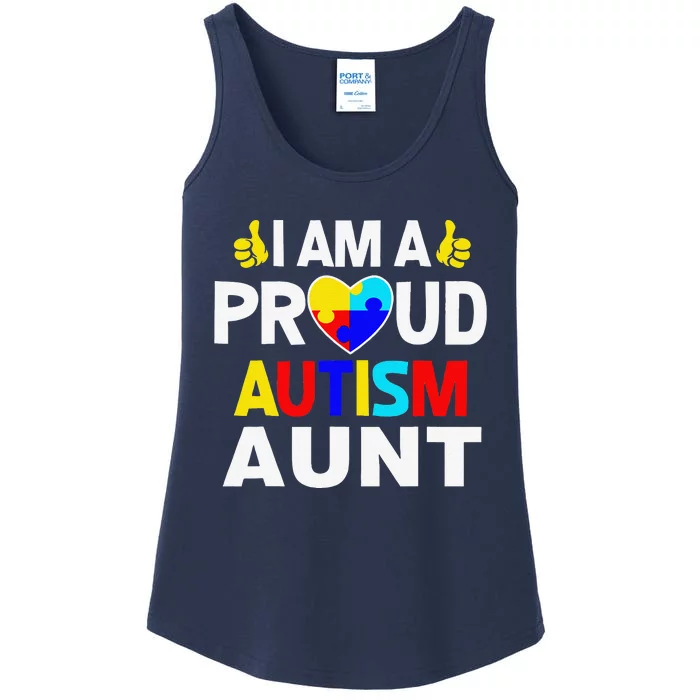 I Am A Proud Autism Aunt Ladies Essential Tank