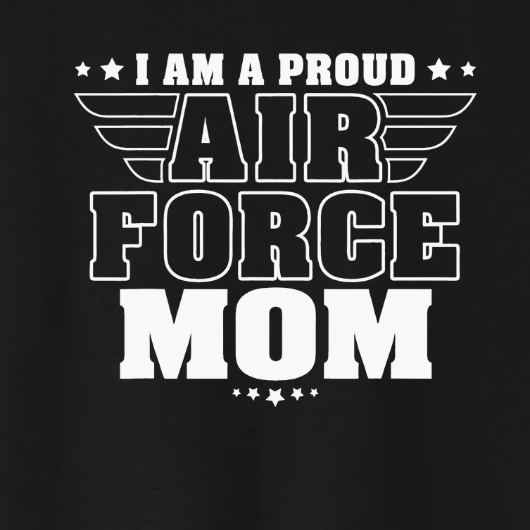 I Am A Proud Mom Patriotic Pride Military Mother Women's Crop Top Tee