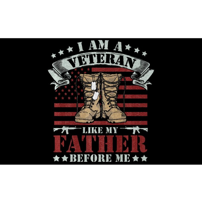 I Am A Veteran Like My Father Before Me American Flag Bumper Sticker