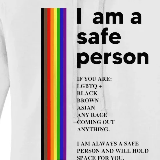 I Am A Safe Person Ally LGBT Proud Gay Lesbian LGBT Month Women's Pullover Hoodie