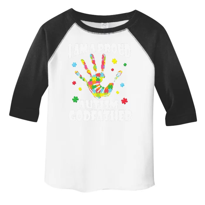 I Am A Proud Autism Godfather Love Support Teach Toddler Fine Jersey T-Shirt