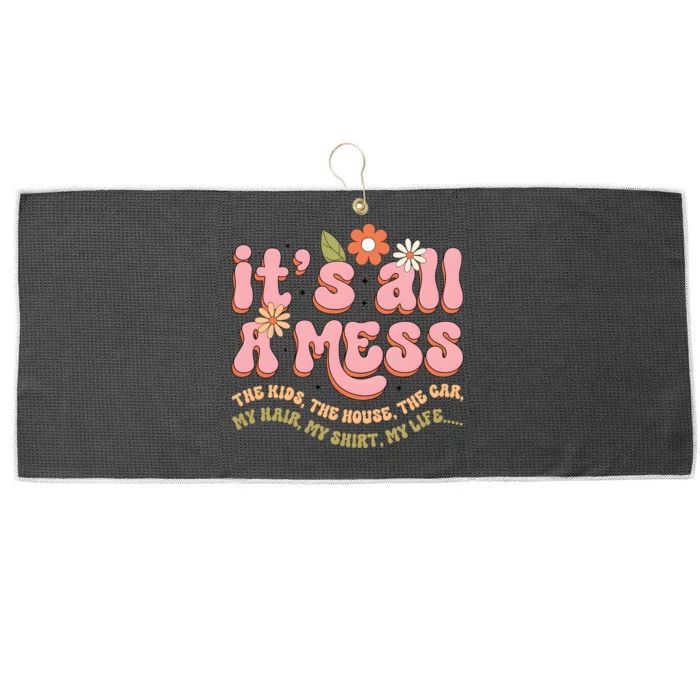 ItS All A Mess MotherS Day Hot Mess Mom Large Microfiber Waffle Golf Towel