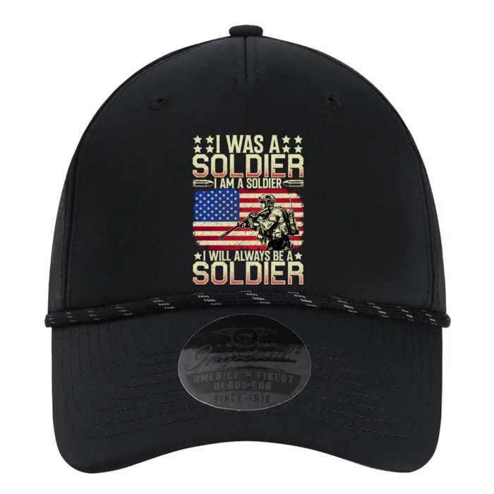 I Am A Soldier USA Veteran T Performance The Dyno Cap