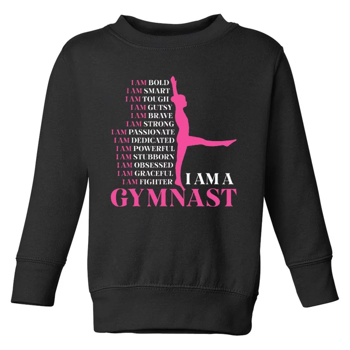 I Am A Gymnast Gymnastics Retro Sports Toddler Sweatshirt