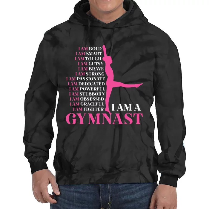 I Am A Gymnast Gymnastics Retro Sports Tie Dye Hoodie