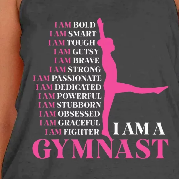 I Am A Gymnast Gymnastics Retro Sports Women's Knotted Racerback Tank