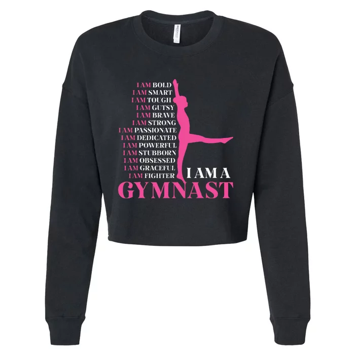 I Am A Gymnast Gymnastics Retro Sports Cropped Pullover Crew