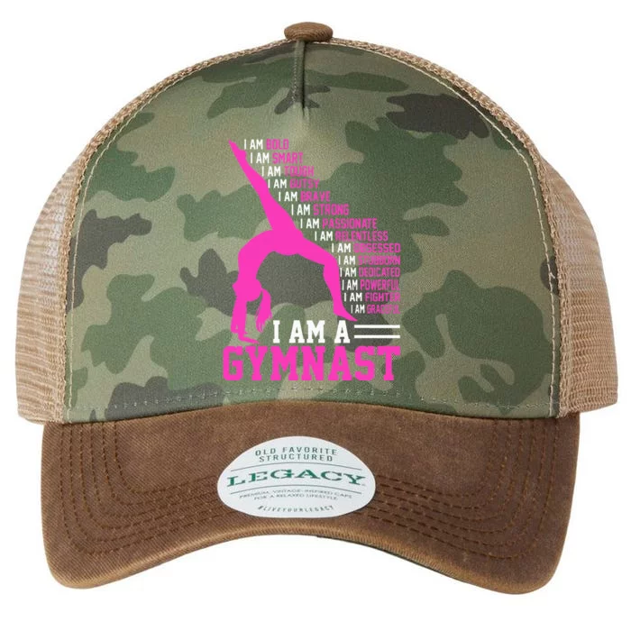 I Am A Gymnast Motivation Handstand Gymnastics Legacy Tie Dye Trucker Hat