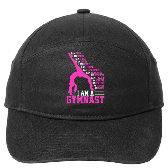 I Am A Gymnast Motivation Handstand Gymnastics 7-Panel Snapback Hat