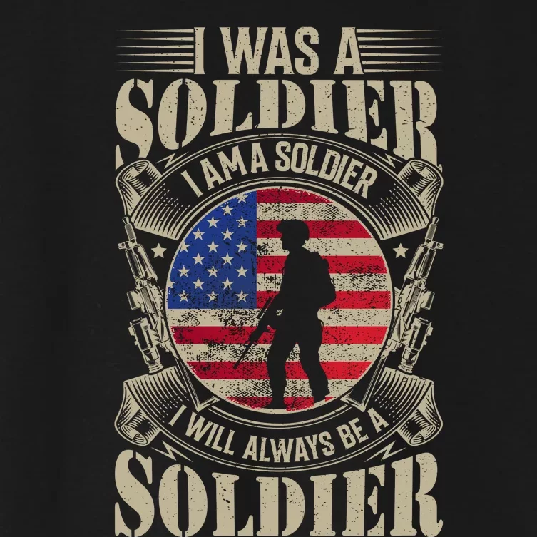 I Am A Soldier USA Veteran T Women's Crop Top Tee