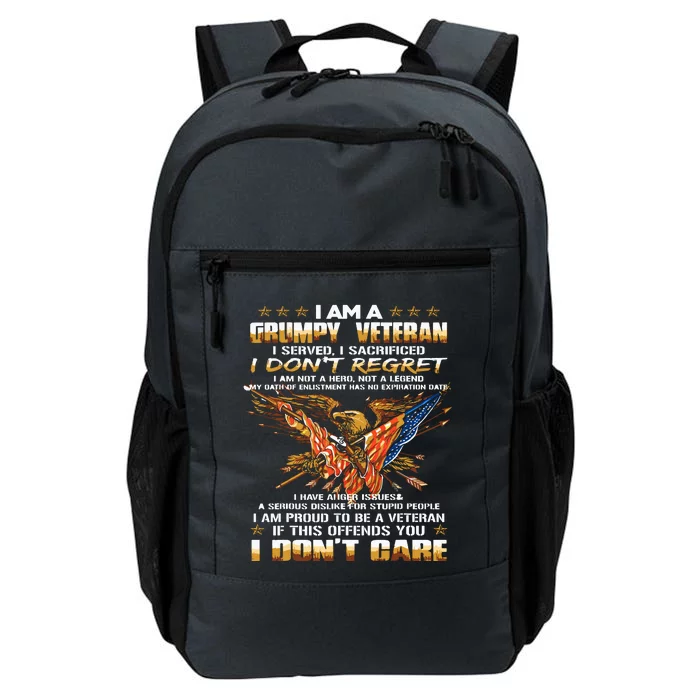 I Am A Grumpy Old Veteran I Served I Sacrificed Daily Commute Backpack