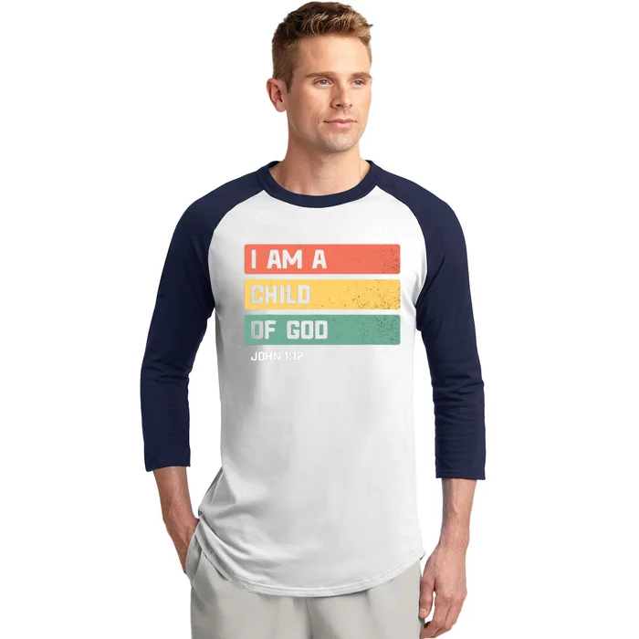 I Am A Child Of God Christian Bible Verse John 1:12 Baseball Sleeve Shirt