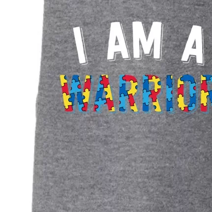 I Am A Warrior Autism Family Gift Puzzle Autism Awareness Gift Doggie 3-End Fleece Hoodie