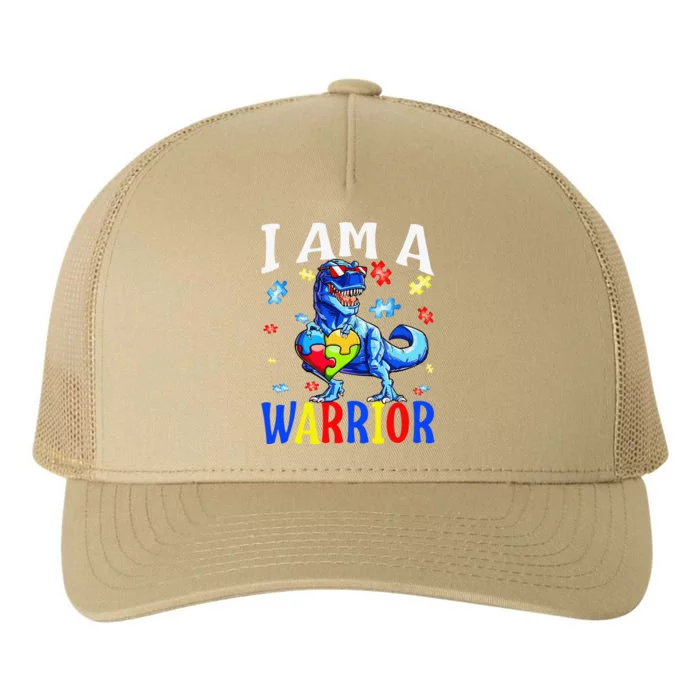 I Am A Warrior Autism Family Dinosaur Autism Awareness Yupoong Adult 5-Panel Trucker Hat