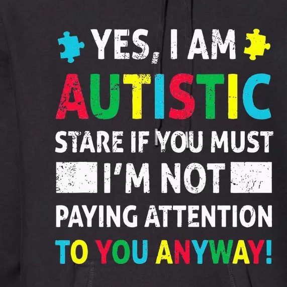 I Am Autistic Funny Autism Awareness Acceptance Puzzle Premium Hoodie