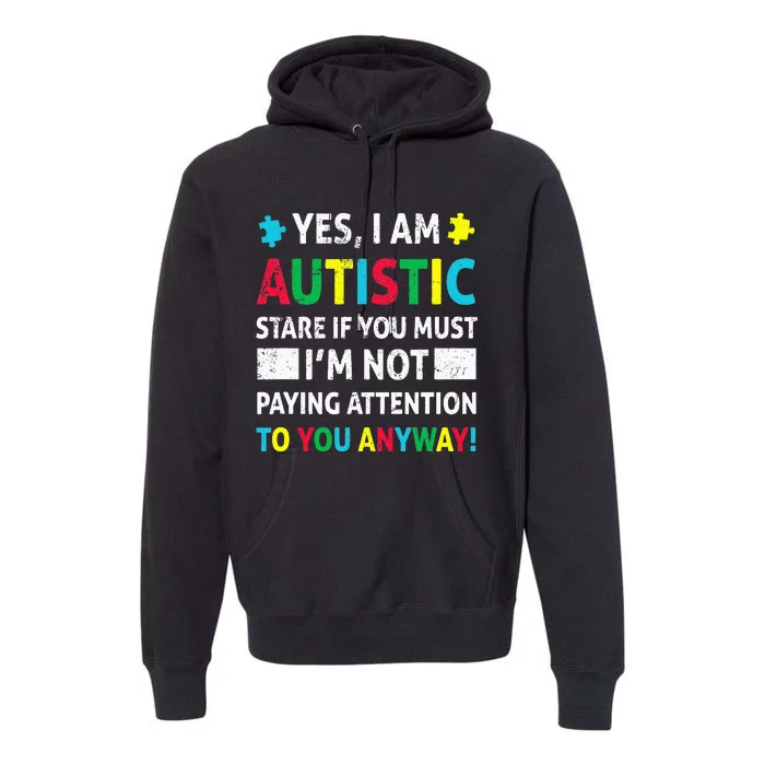 I Am Autistic Funny Autism Awareness Acceptance Puzzle Premium Hoodie