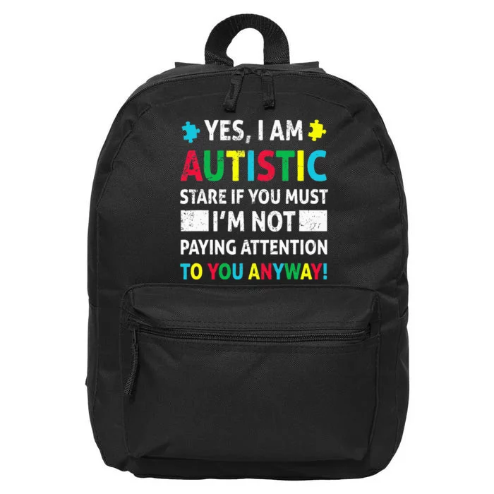 I Am Autistic Funny Autism Awareness Acceptance Puzzle 16 in Basic Backpack