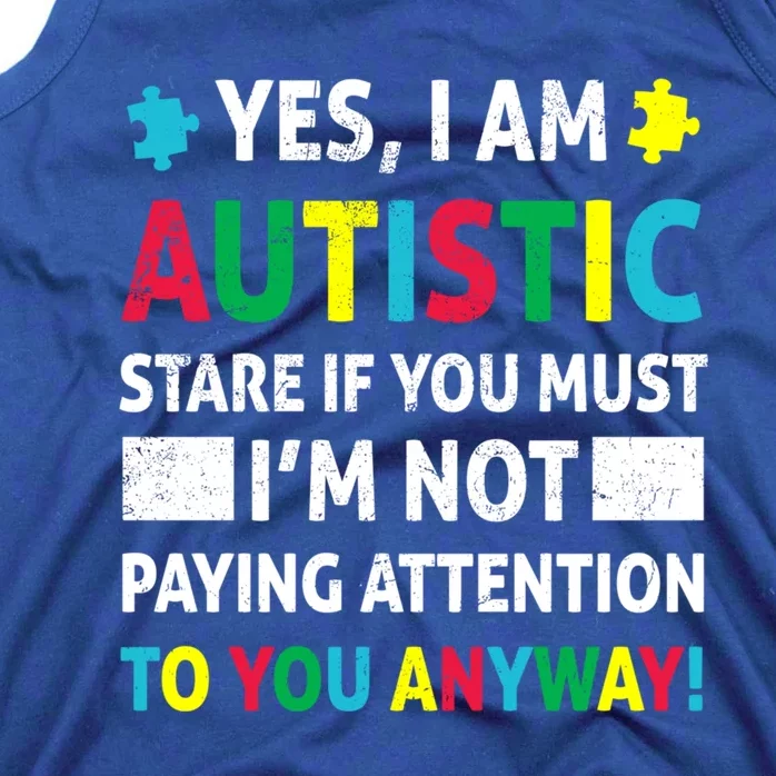 I Am Autistic Funny Autism Awareness Acceptance Puzzle Cute Gift Tank Top