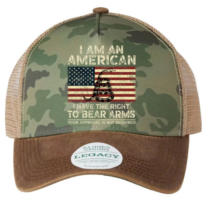 I Am An American I Have The Right To Bear Arms Pro 2nd Ad Gift Legacy Tie Dye Trucker Hat