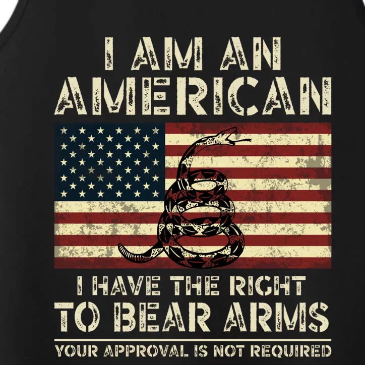 I Am An American I Have The Right To Bear Arms Pro 2nd Ad Gift Performance Tank