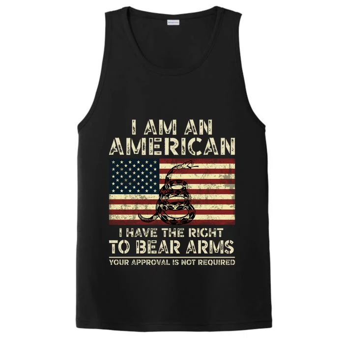 I Am An American I Have The Right To Bear Arms Pro 2nd Ad Gift Performance Tank