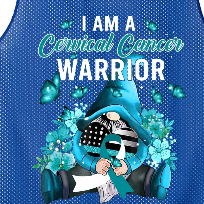 I Am A Cervical Cancer Warrior Gnome Gnomies Lovers Gift Mesh Reversible Basketball Jersey Tank