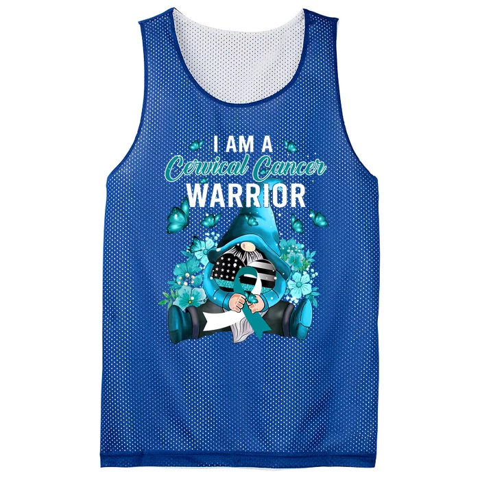 I Am A Cervical Cancer Warrior Gnome Gnomies Lovers Gift Mesh Reversible Basketball Jersey Tank