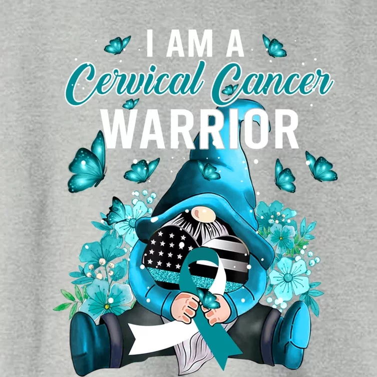 I Am A Cervical Cancer Warrior Gnome Gnomies Lovers Gift Women's Crop Top Tee