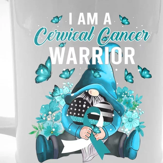 I Am A Cervical Cancer Warrior Gnome Gnomies Lovers Gift Front & Back Beer Stein