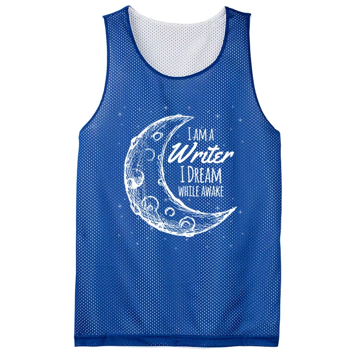 I Am A Writer I Dream While Awake Crescent Moon Gift Mesh Reversible Basketball Jersey Tank