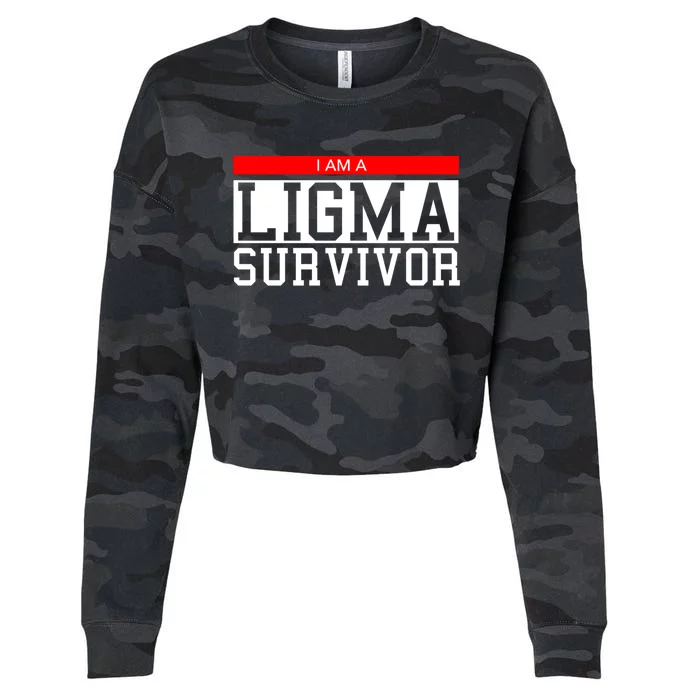 I Am A Ligma Survivor Gamer Dank Meme Theme Gift Cropped Pullover Crew