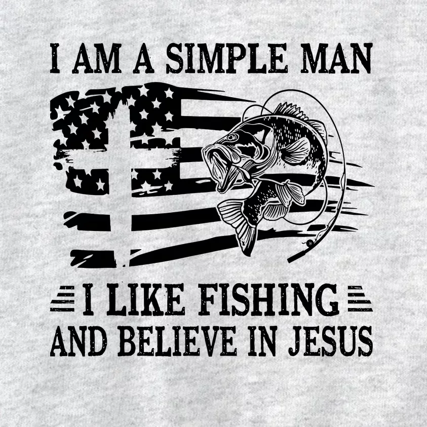 I An A Simple Man I Like Fishing And Believe In Jesus Christ Kids Sweatshirt