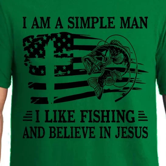 I An A Simple Man I Like Fishing And Believe In Jesus Christ Pajama Set