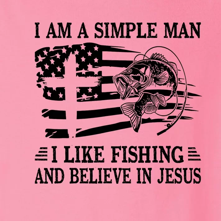 I An A Simple Man I Like Fishing And Believe In Jesus Christ Toddler Long Sleeve Shirt