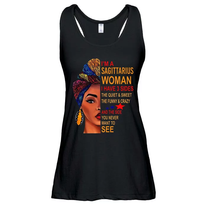 I Am A Sagittarius Woman I Have 3 Sides Funny Ladies Essential Flowy Tank