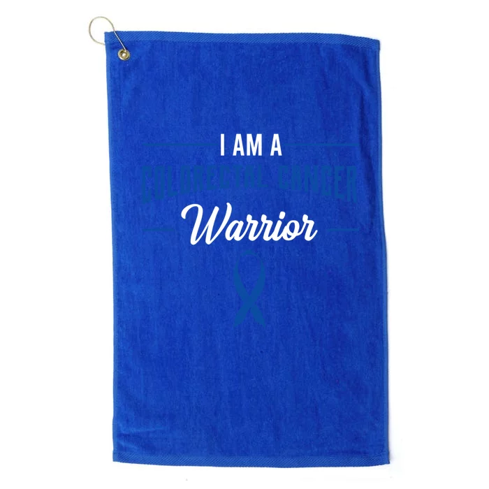 I Am A Warrior Colorectal Cancer Crc Rectal Cancer Advocate Gift Platinum Collection Golf Towel