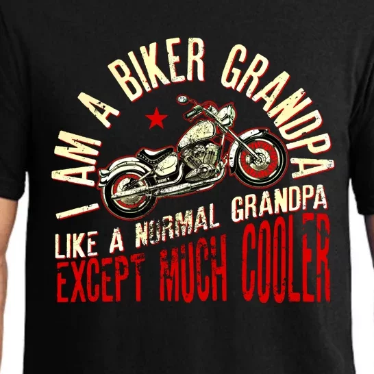 I Am A Biker Grandpa Funny Quote For Grandpa Motorbikes Gift Pajama Set