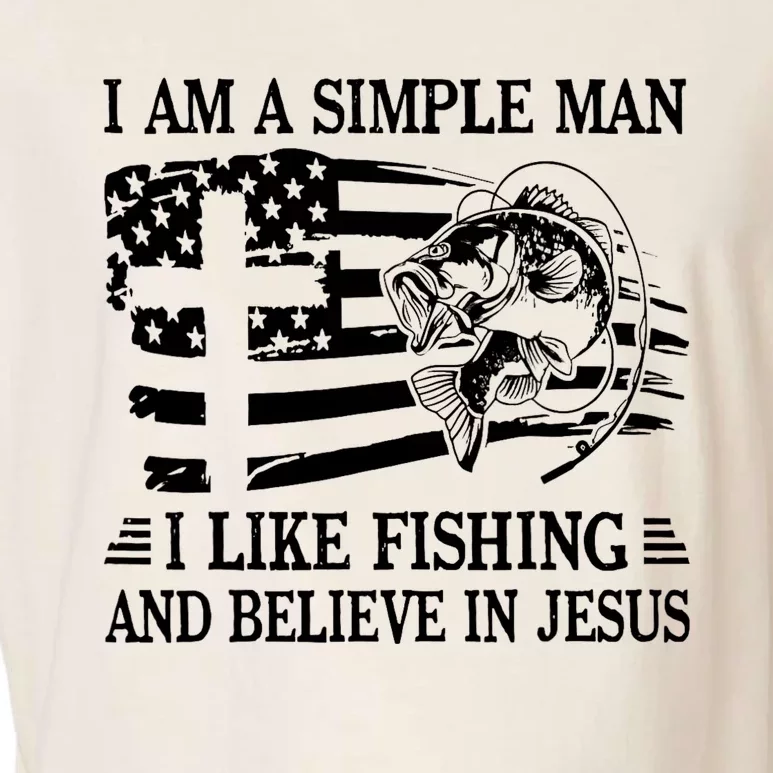 I Am A Simple Man I Like Fishing And Believe In Jesus Garment-Dyed Women's Muscle Tee