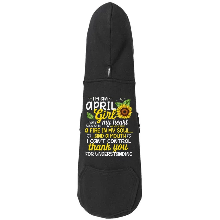 I'm An April Sunflower Queen Born On April Doggie 3-End Fleece Hoodie